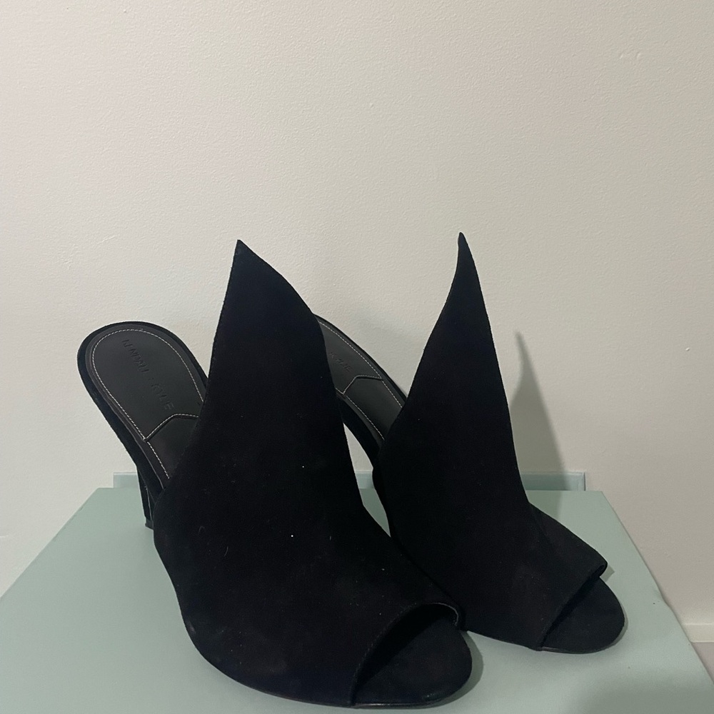 Women's Black Open-Toe Heels